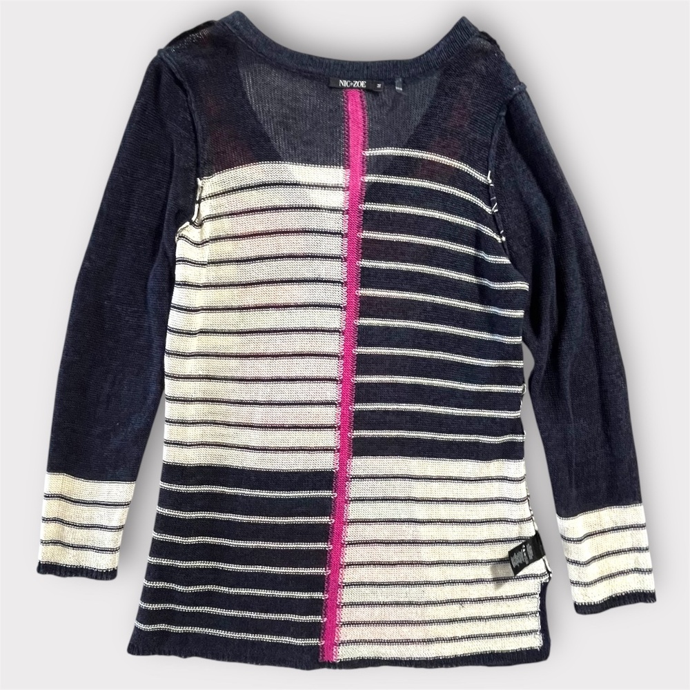 NIC+ZOE “Highline” Linen Blend Striped Tunic Top - Picture 9 of 11